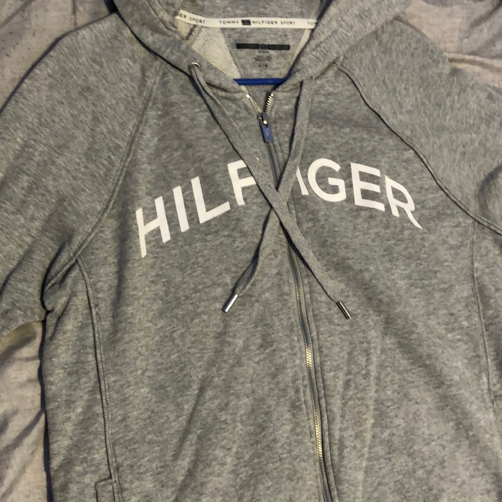 Tommy Hilfiger sport grey hoodie with thumb holes - Picture 1 of 6